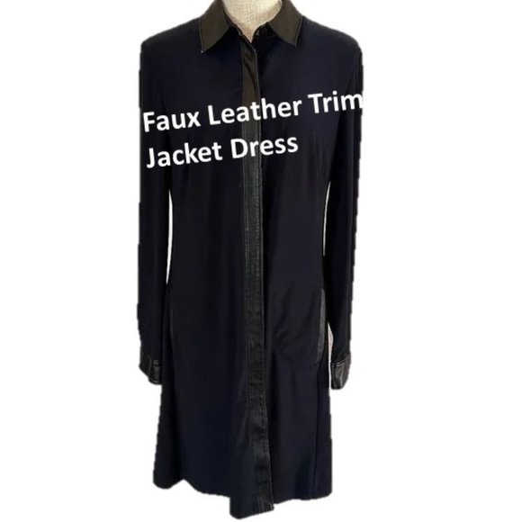 Lauren Ralph Lauren Dresses & Skirts - LAUREN LRL Faux Leather Trim Jacket Dress - Large